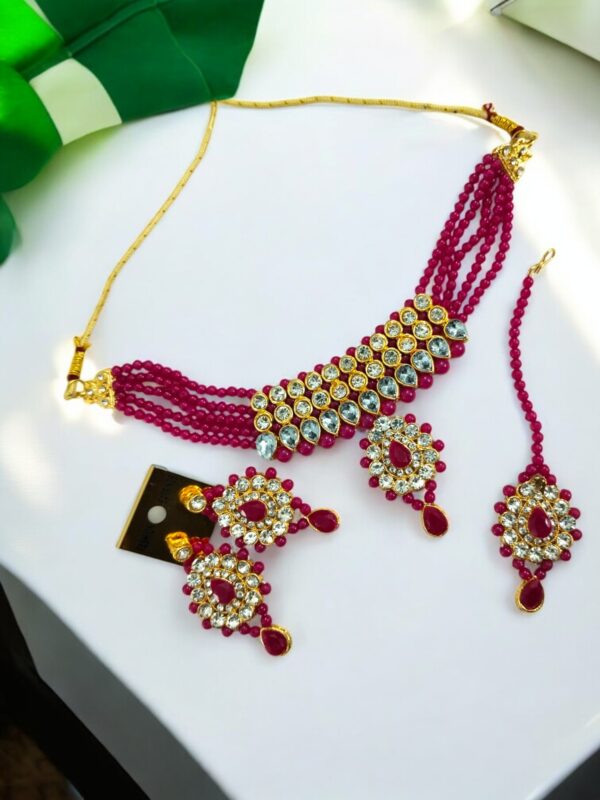 Stone Necklace and Earrings Set – Stunning Traditional Jewelry - Image 3